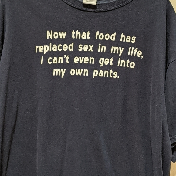 Gildan Men's Navy Sarcastic Funny Short Sleeve Graphic Tee Size XL - Picture 2 of 4